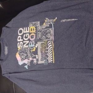 Blue Sponge Bob Long Sleeve T-shirt Size M